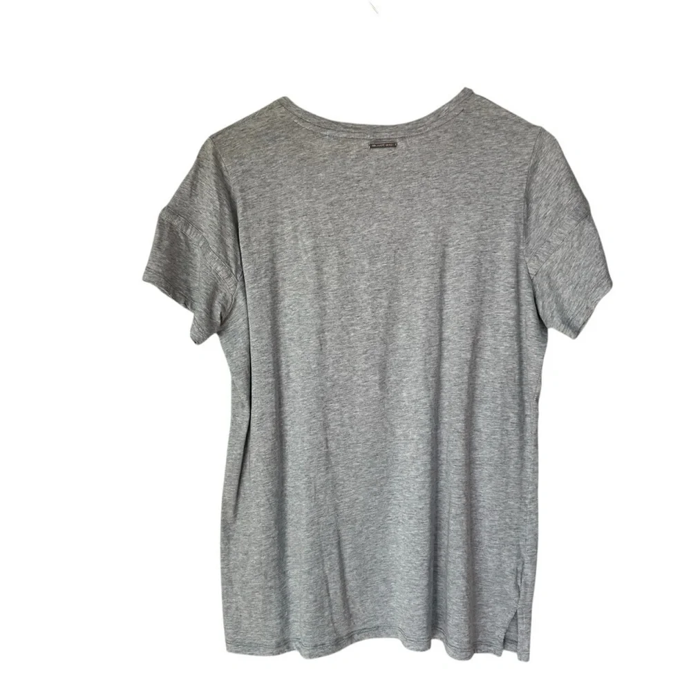 Michael Kors Flutter Sleeve Gray Short-Sleeve T-Shirt, Large